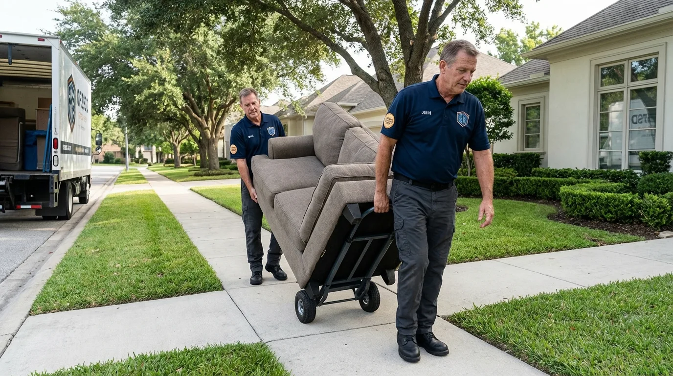 Local residential moving crew loading furniture in Horseheads, NY